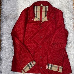 Red Burberry Brit Jacket